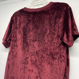 Michael Stars Size L Women's Burgundy Solid V Neck Short Sleeve Top