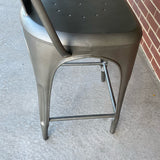 Restoration Hardware Industrial Gray Metal Stool
