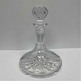 Clear Cut Glass Round Decanter