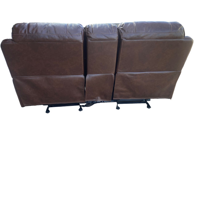 Recliner Brown Faux leather Loveseat