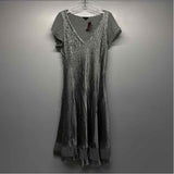 Komarov Size Xl Women's Silver Shimmer Shift Dress