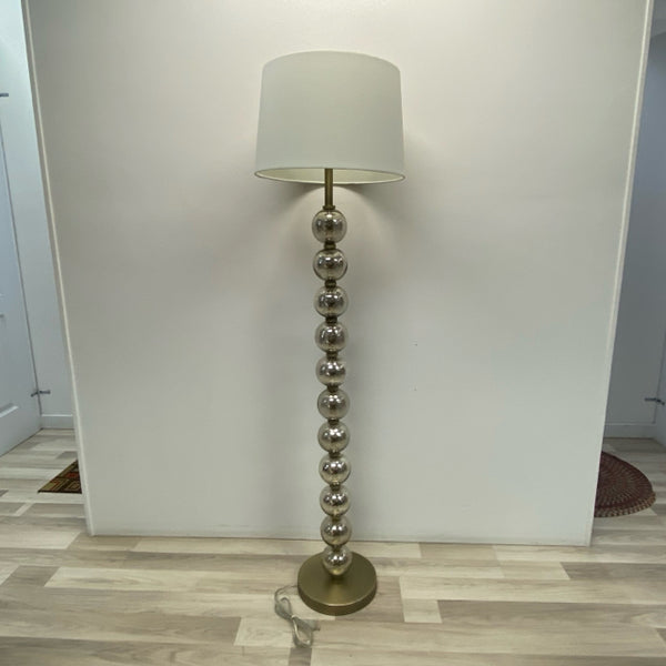 Brass Metal-Glass Sphere Floor Lamp