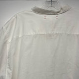Xirena Size L Women's White Solid Button Up Short Sleeve Top