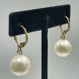 Yellow-White Pearl 14K Earrings