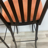 Amisco Swivel Coral- Black Metal-Wood Bar Height Stool