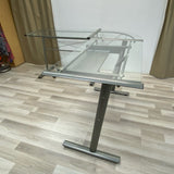 L Shape Clear Metal-GLass Desk