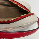 Coach White-Red Leather Cherries Print Wristlet Clutch