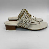Michael Michael Kors Size 7 Women's Offwhite Cut Out Camel Toe Sandals