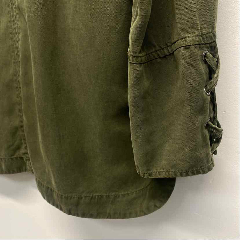 Willow & Clay Women's Size M Green Solid Utility Jacket