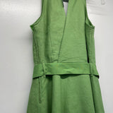 Next Size 12-M Women's Green Solid Faux Wrap Dress