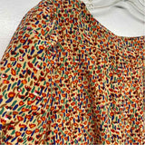 Rebecca Taylor Size 12-L Women's Beige-Multi Pattern Pullover Short Sleeve Top