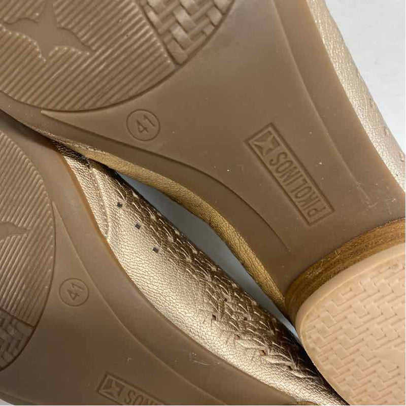 Pikolinos Size 41- 10 Women's Gold Shimmer Slip On Shoes