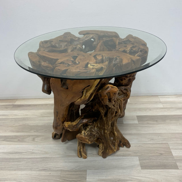 Brown Wood-Glass Table