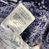 Tart Size M Women's Blue-White Pattern Shift Short Sleeve Dress