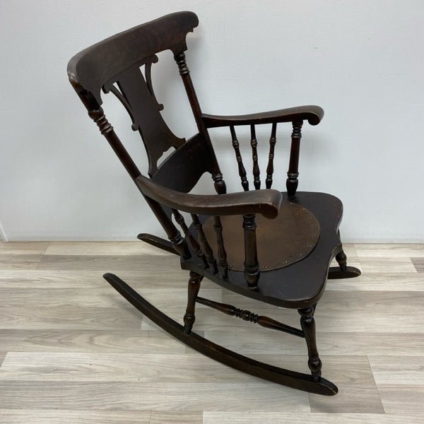 Antique Brown Wood Rocking Chair