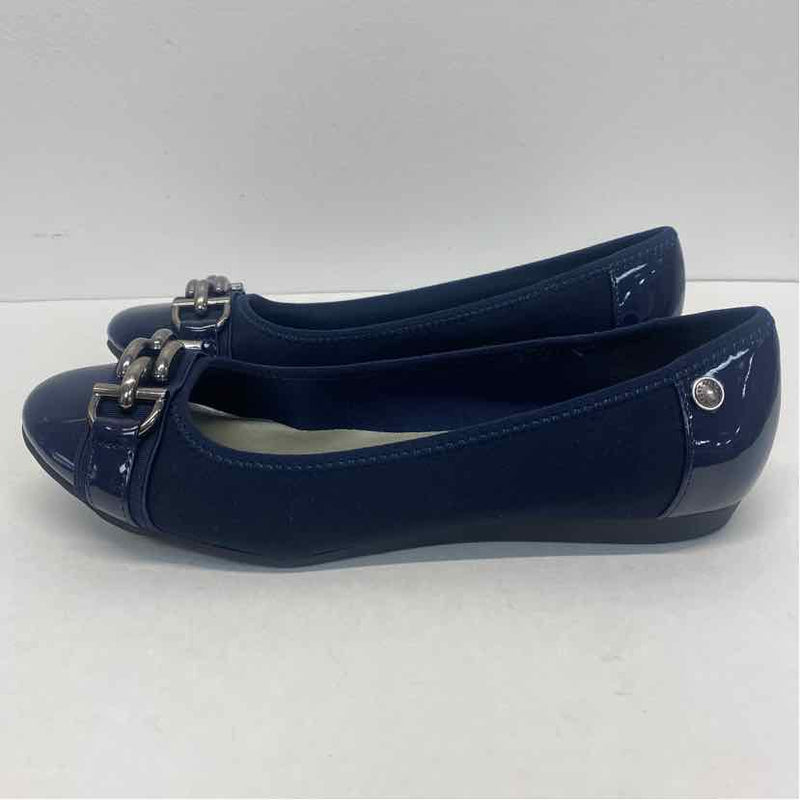 Anne Klein Sport Size 7 Women's Navy Solid Slip On Flats