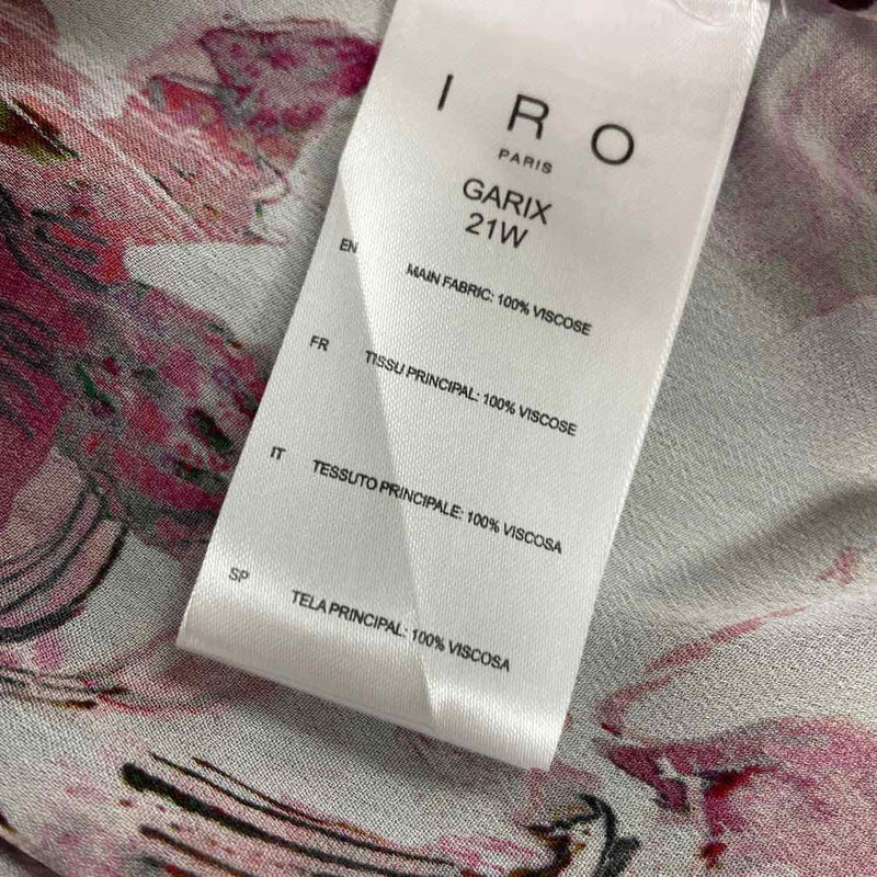 IRO Paris Size 32-XS Women's White-Multicolor Pattern Button Up Blouse