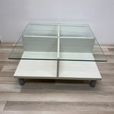 White-Clear Wood-Glass Coffee Table