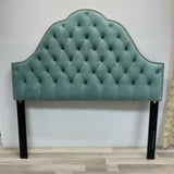 Full Size Aqua Fabric Studded Tufted Headboard
