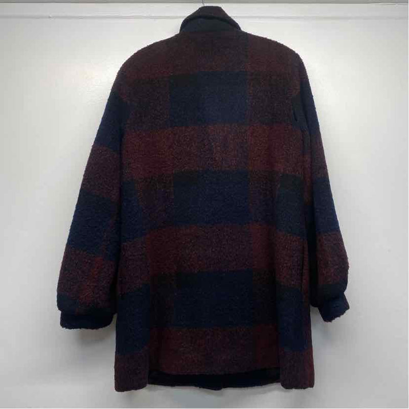 Velvet Women's Size S Burgundy-Multi Plaid Button Up Coat