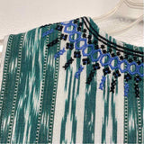 J.Jill Size M Women's Green-White Pattern Sleeveless Dress