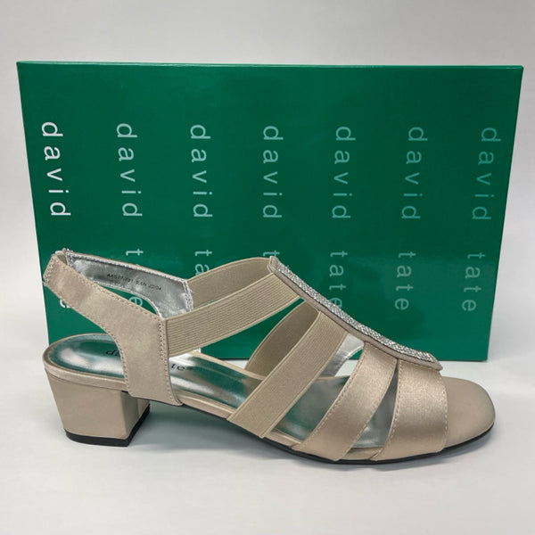 David Tate Size 9 Women's Champagne Beaded Strappy Sandals