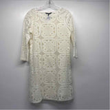Felicity & Coco Size S Women's Offwhite Solid Long Sleeve Dress