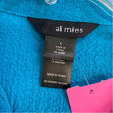 Ali Miles Size XL-L Women's Aqua Solid Button Up Shirt