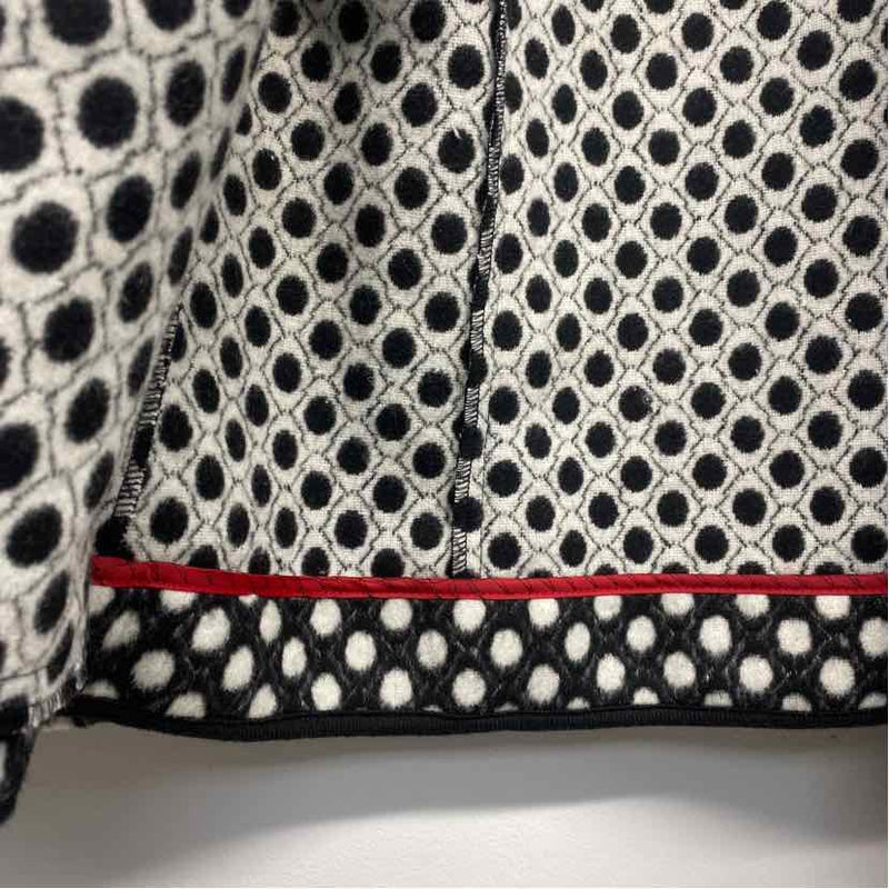Chico's Women's Size 1-M Black-White Polka Dot Open Front Jacket