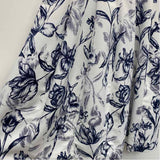 Eliza J Size 8-M Women's White-Navy Floral Fit And Flare Dress