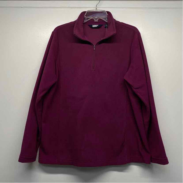 Lands' End Women's Size L Purple Solid Pullover Fleece