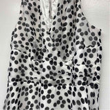 White House Black Market Size 8-M Women's White-Black Polka Dot Halter Dress