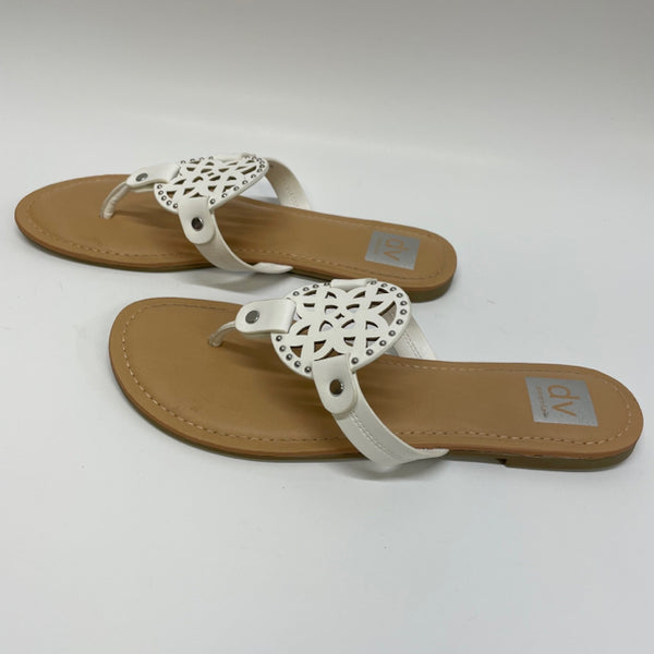 DV by Dolce Vita Women's Size 9.5 White Studs Flats-Camel Toe Sandals