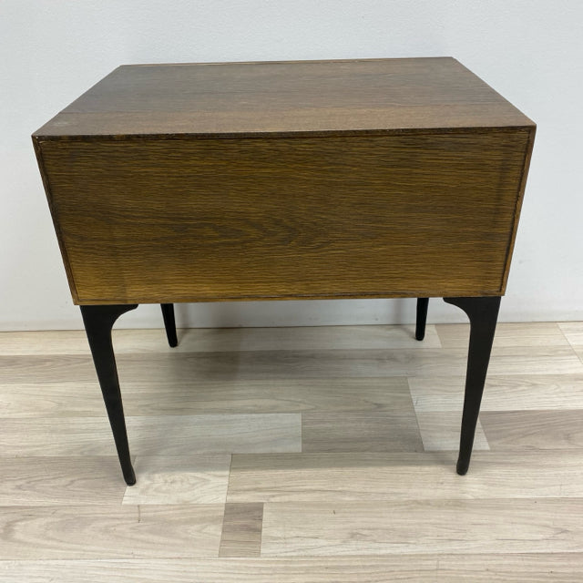 Brown Wood Side Table w One Drawer