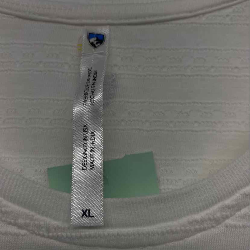 Kuhl Size Xl Women's White Textured Short Sleeve T-Shirt Dress