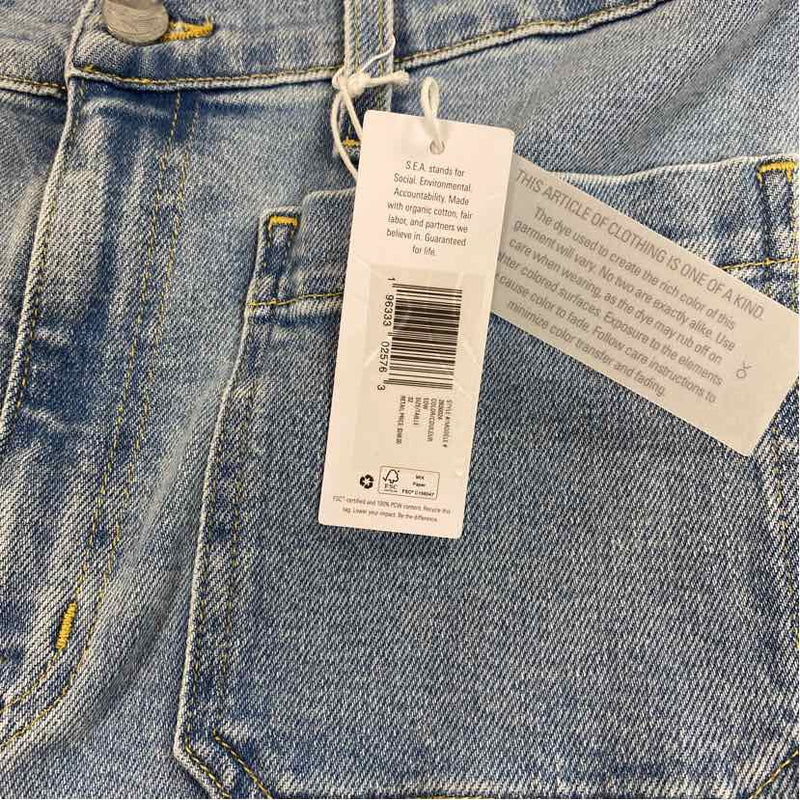 Outerknown Size 32-14 Women's Light Blue Flare Hem Jeans