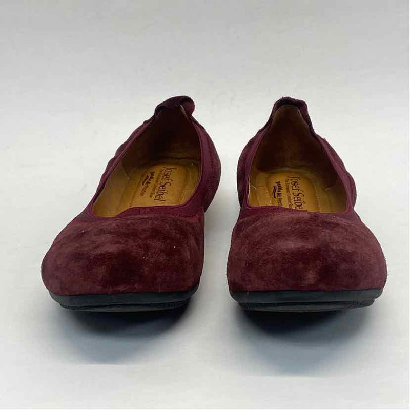 Josef Seibel Size 38-7 Women's Burgundy Solid Flats Shoes