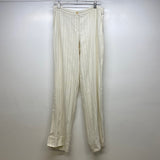 Emporio Armani Women's Size 10 Cream Striped Trouser Pants