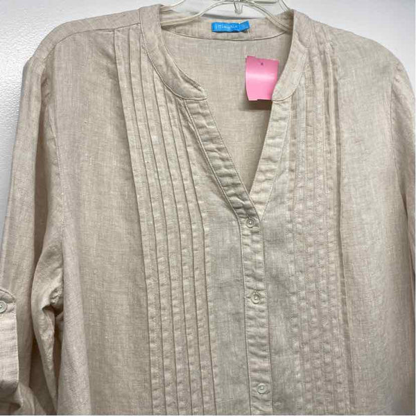 J.McLaughlin Size Xl Women's Beige Solid Shirt Dress
