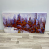 Purple Skyline on Canvas