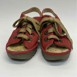 Fly London Size 37-6.5 Women's Red Cut Out Wedge Shoes