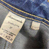 Acquaverde Size 27-0 Women's Blue Washed Flare Hem Jeans
