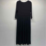 Blue Sky Size L Women's Black Solid Maxi-Long Sleeve Dress