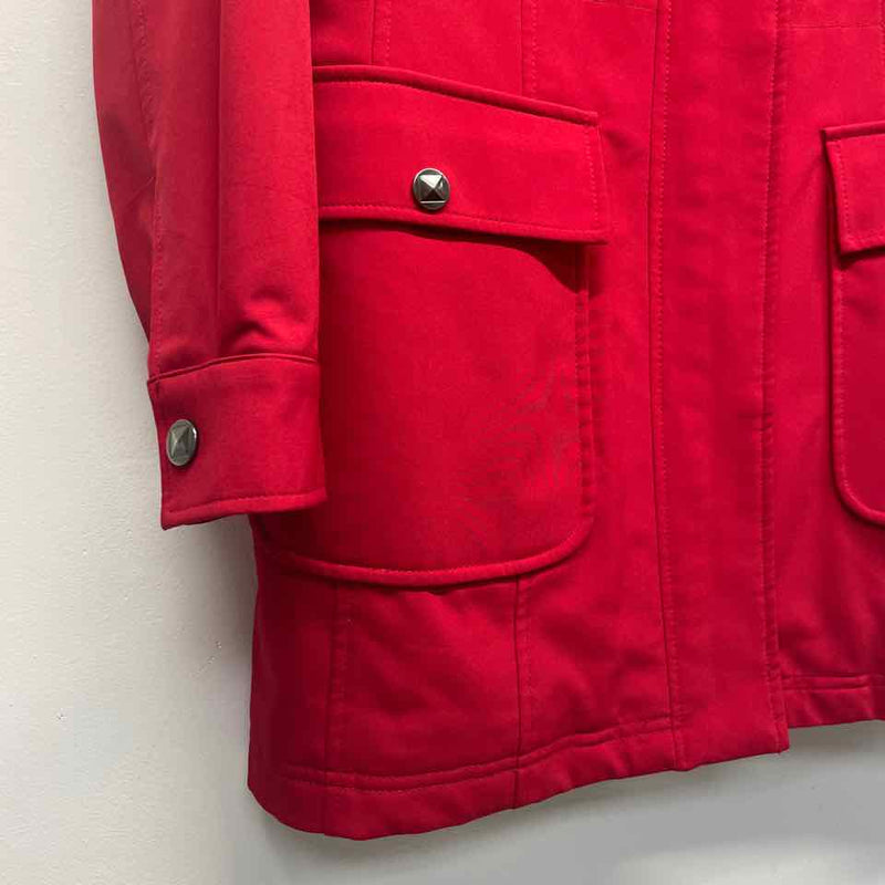 Kristen Blake Women's Size S Red Solid Zip Up Coat