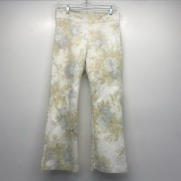 Avenue Montaigne Size 6 Women's White-Multicolor Floral Pull On Pants