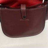 Coach Burgundy Solid Leather Crossbody Handbag
