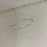 Handpainted White-Multicolor Wood Small Cabinet