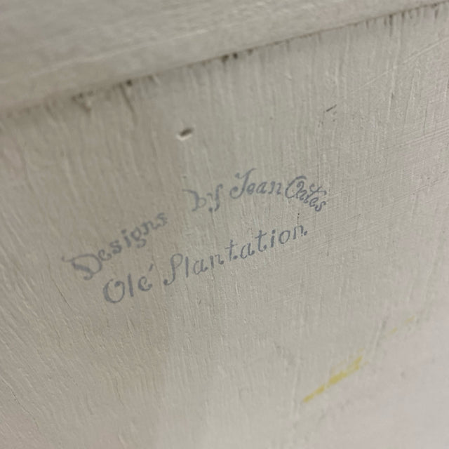 Handpainted White-Multicolor Wood Small Cabinet