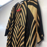 Chico's Size 2-L Women's Black-Beige Stripe Duster Long Sleeve Top