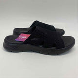 Skechers Goga Mat Size 7 Women's Black Cut Out Slip On Sandals